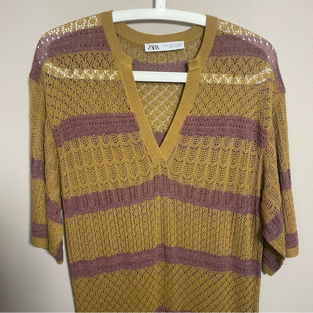 Zara Long Knit Kaftan Maxi Dress Size M/L - Picture 11 of 11